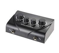 RIKEL Portátil Doble Micrófono Entradas de Audio Mezclador de Sonido para Amplificador Y Micrófono Karaoke Ok Mezclador Negro UE Enchufe