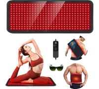 Rikimxin Tapete de terapia de luz roja, 31.5 x 11.8 pulgadas, almohadilla de terapia de luz roja, 360 LED de 660 nm y 850 nm, manta de terapia de luz infrarroja con temperatura inteligente y