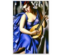 Rikin Liuff El músico Póster de Tamara de Lempicka Pintura de lienzo Tamara de Lempicka Grabados estéticos de pared para el hogar Decoración cuadrangular 40x50cm Sin marco