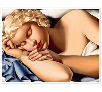 Rikin Liuff El póster de La Chica Durmiente de Tamara de Lempicka Pintura de lienzo Tamara de Lempicka Estética de Arte mural para el hogar Decoración de 40x50cm sin marco