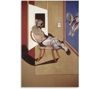 Rikin Liuff Figura sentada de Francis Bacon Póster y Grabados Francis Bacon Arte de pared abstracto Pintura retro en lienzo para decoración de cuadros para el hogar 40x65cmx1 Sin marco