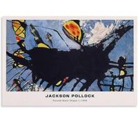 Rikin Liuff Forma Negra Vertida por Jackson Pollock Poster y Pintura Abstracta Lienzo Prinrs Jackson Pollock Wall Art para Decoración de Pared de Hogar 16x24inx1 Sin Marco