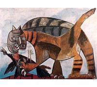 Rikin Liuff Gato devorando un pájaro por Pablo Picasso Cartel de lienzo 50x70cm Sin marco