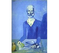 Rikin Liuff Hombre sentado por Pablo Picasso Poster Aesthetic Canvas Wall Art Pablo Picasso Impresiones y Pintura para Decoración de Pared de Oficina en Casa 70x50cmx1 Sin Marco
