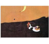 Rikin Liuff Joan Miro Prints Surrealismo Arte de pared rojo Joan Miro Lienzo Póster Pintura abstracta de gallo para oficina Decoración de pared para el hogar Impresiones 40x65cmx1 Sin marco