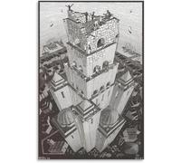 Rikin Liuff La Babel de M.C. Escher Póster de arte mural Estética de lienzo Grabados de M.C. Escher Pintura abstracta para decoración mural 40x50cmx1 sin marco