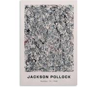 Rikin Liuff Número 19 de Jackson Pollock Póster y pintura Abstracto Lienzo Prinrs Jackson Pollock Wall Art para decoración de pared de oficina en casa 16x24inx1 Sin marco