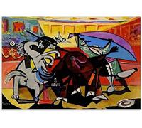 Rikin Liuff Pablo Picasso《Una corrida》Póster y grabados Arte mural abstracto Pablo Picasso Pintura en lienzo Cuadro retro para decoración del hogar 40x50cm Sin marco