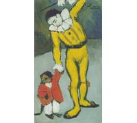 Rikin Liuff Payaso au singe de Pablo Picasso Póster Lienzo estético Arte de pared Pablo Picasso Impresiones y pintura para decoración de pared de baño en casa 80x50cm Sin marco