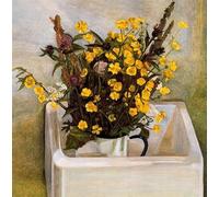 Rikin Liuff Póster de Lucian Freud《Buttercups》Pintura Arte mural vintage Impresiones de Lucian Freud Cuadro abstracto en lienzo para la decoración de pared de oficina en casa 40x40cm Sin marco