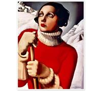 Rikin Liuff Póster de Saint Moritz de Tamara de Lempicka Pintura en lienzo Tamara de Lempicka Grabados estéticos de pared para decoración de casas 40x50cm sin marco