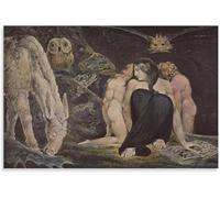 Rikin Liuff Póster de William Blake《Hécate》Pintura en lienzo Arte mural vintage de William Blake Imágenes abstractas para decoración de salón de oficina 40x60cm sin marco