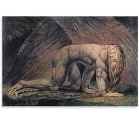 Rikin Liuff Póster de William Blake《Nebucodonosor》Pintura de lienzo Arte mural vintage de William Blake, imágenes abstractas para la decoración de oficina 40x60cm sin marco