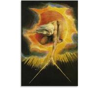 Rikin Liuff Póster de William Blake《The Ancient of Days》Pintura de lienzo Arte mural vintage Grabados de William Blake para decoración de oficina en casa 40x60cmx1 sin marco