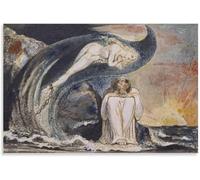 Rikin Liuff Póster de William Blake《Visions of The Daughters of Albion》Pintura de lienzo Arte mural vintage Grabados de William Blake para decoración cuadrurosa 40x60cm Sin marco
