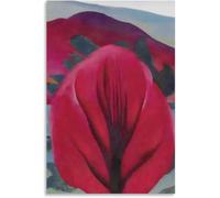 Rikin Liuff Póster e impresiones de Georgia O'Keeffe Arte mural de cedro y lienzo rojo de Georgia O'Keeffe Pintura estética para decoración mural de 40x55cm sin marco