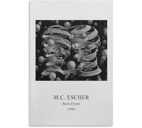Rikin Liuff Pósters de M.C.Escher《Bond of Union》 Pintura Arte abstracto en la pared M.C.Escher Grabados en lienzo Cuadro vintage para decoración de salón 40x55cmx1 sin marco