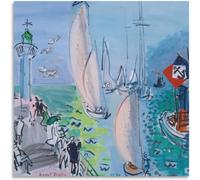 Rikin Liuff Raoul Dufy Posters Figuras abstractas Arte de pared Retro Raoul Dufy Prints Pintura estética Lienzo para decoración de oficina en casa Cuadro 50x50cm Sin marco
