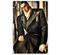 Rikin Liuff Retrato de un hombre póster de Tamara de Lempicka Pintura de lienzo Tamara de Lempicka Impresiones estéticas de pared para decoración del hogar 40x50cm Sin marco