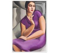 Rikin Liuff Retrato de una mujer de Tamara de Lempicka Póster e impresiones Arte mural retro Cuadro de lienzo de Tamara de Lempicka Pintura de lienzo para decoración del hogar 50x70cm Sin marco