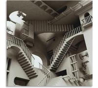 Rikin Liuff Space Architectur por M.C. Escher Póster e impresiones Arte abstracto mural M.C. Escher Pintura en lienzo para oficina Decoración cuadrada del hogar 50x50cmx1 sin marco