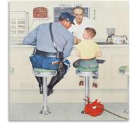 Rikin Liuff The Runaway By Norman Rockwell Poster and Prints Norman Rockwell Wall Art Pintura vintage Lienzo para decoración del hogar Cuadro 60x60cmx1 Sin marco