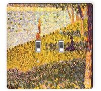 Rikki Knight 3097 Georges-Pierre Seurat Art Woman on The Shore - Placa de interruptor de luz con doble palanca