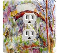 Rikki Knight 3128 Outlet Paul Cezzane Art River at The Bridge of Three Sources Design Outlet Plate
