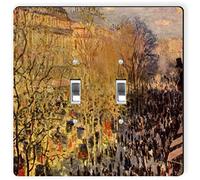Rikki Knight 3478 Claude Monet Art Boulevard Des Capucines In Paris - Placa de interruptor de luz con doble palanca