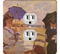 Rikki Knight 3557 Outlet Claude Monet Art On The Beach At Trouville Design Outlet Plate
