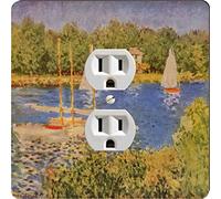 Rikki Knight 3629 Outlet Claude Monet Art The Seine at Argenteuil Design Outlet Plate