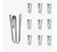 Riktig - 60 Ganchos de Acero Inoxidable para Cortinas con Forma de W