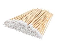 RIKWOG 200 hisopos de algodón, 15,2 cm de largo con mango de madera extralargo, púas para limpiar, joyas, pulido, maquillaje, perros