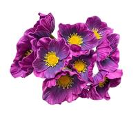 Rikyo 10 tallos de 11 pulgadas ramos de flores artificiales de amapola, anémona falsa de PU flores silvestres falsas para centro de mesa de cocina jarrón, hogar boda flores para sostener telón de