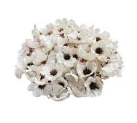 Rikyo 100 Piezas de Flores Artificiales de Seda de Amapola de Flores Artificiales de Amapola para otoño, Rellenos de jarrones, Guirnalda de Corona, Adornos de Pastel Blanco