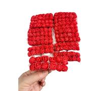 Rikyo 144 mini cabezas de rosas artificiales con tallo suave, rosa pequeña de polietileno de 25 mm con gasa para bricolaje, bodas, pinzas para el pelo de novia, parte superior de pastel, ramillete de