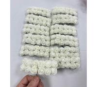 Rikyo 144 mini cabezas de rosas artificiales y tallo suave, rosa pequeña de polietileno de 25 mm que añade gasa para bricolaje, boda, hacer pinzas para el pelo de novia, parte superior de pastel