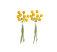 Rikyo 18 tallos de flores falsas, ramo de flores artificiales de 10 pulgadas, craspedia de flores permanentes para manualidades, corona, mesa, boda, fiesta, centros de mesa, tienda de vacaciones