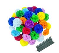 Rikyo - 50 cabezas de flores de clavel de seda artificial con tallos, relleno para jarrones, flores de caléndula de 5 cm para decoración del hogar, guirnalda, día de los muertos, ornamentos de pastel