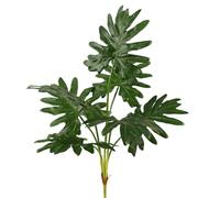 Rikyo Filodendro artificial realista de 27 pulgadas, hojas artificiales pintadas a mano con 7 troncos, hojas verdes, plantas tropicales falsas, palmera grande para cocina, fiesta, arreglo floral