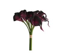 Rikyo Flores Artificiales de Lirio de Cala de 14 Pulgadas, 12 Cabezas Individuales, Accesorio de Ramo de Flores pequeñas, Ramo de Boda para Plantas Vegetales, Guirnalda Interior y Exterior (Morado)