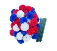 Rikyo Juego de 50 cabezas de clavel de seda artificial con tallos, rellenos de jarrón, cabezas de flores de caléndula de 2 pulgadas para decoración del hogar Diwali, corona del día de los muertos,