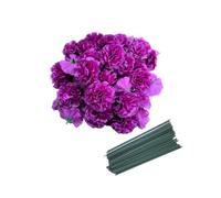 Rikyo Juego de 50 cabezas de flores artificiales de seda con tallos, rellenos de jarrón, cabezas de flores de caléndula para decoración de Diwali, corona del día de los muertos, adornos de pasteles,