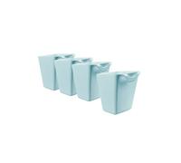 Rikyo Paquete de 4 soportes para colgar tazas,accesorios para carrito de ruedas,10,75 x 10,9 cm,contenedores para colgar cubos,soporte para lápices de maquillaje, contenedor de cocina colgante (azul)