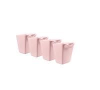Rikyo Paquete de 4 soportes para colgar tazas,accesorios para carrito de ruedas10,9 x 10,9 cm,contenedores para colgar cubos,soporte para lápices de maquillaje, contenedor de cocina colgante (rosa)