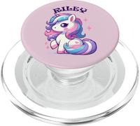 Riley - Bonito diseño de Unicornio para niñas con Nombre Riley PopSockets PopGrip para MagSafe