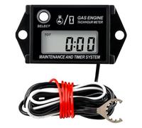 RileyFine Contador de horas inductivo digital, recuperación del número máximo de revoluciones, indicador de revoluciones para motor de gas ZTR, cortacésped, tractor, jetski, motocicleta, barco, motor