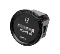 RileyFine Cuentakilómetros Cuarzo Temporizador Mecánico Redondo Encajar Medidor Horas Motor para Moto Nieve Auto Barco Automóvil Césped Bomba Astilladora Madera Camión Marino Generador (L-AC110-250V)