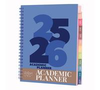 Rileys 2025-2026, Diario, Semanal Y Mensual, Julio De 2025 - Junio De 2026, Hojas Para Notas, Encuadernación De Doble Espiral, Agenda Semanal Para La Escuela (20 X 15 Cm, Azul, Grueso)