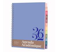 Rileys Agenda Escolar 2026-2027, Agenda Anillas 2026 con Planificador Diario Académica, Planner Universitaria para uso Escolares, Dietario tipo para Citas (20 × 15 cm, Azul, Clásico, en francés)